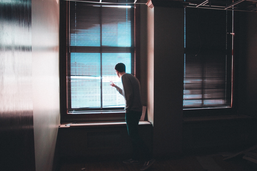 looking out window